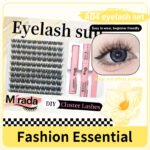 【A04】Fluffy Wispy Dense Cluster Lashes, Full Glam Party Makeup Look Individual Eyelashes, Waterproof Easy DIY Cluster Lash Extensions - Image 2