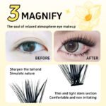 【A09】12 Rows Self Adhesive Cluster Lashes, Pre-cut Segment Individual Eyelashes, Natural Cute Wispy Lash Clusters for Beginner Lazy Daily Sweet Makeup】 - Image 3