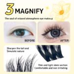 【A04】Fluffy Wispy Dense Cluster Lashes, Full Glam Party Makeup Look Individual Eyelashes, Waterproof Easy DIY Cluster Lash Extensions - Image 3