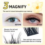 【A06】Airy Fluffy Cluster Lashes, Natural Glam Office Look Individual Eyelashes, Waterproof Long Lasting Lash Clusters Beginner Friendly - Image 3