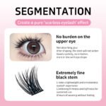 【A10】14 Rows Ghost Cluster Lashes, Pre-segmented Individual Eyelashes, Curly Fluffy Wispy Lash Clusters for Beginners, Dramatic Eye Makeup for Camera Ready Look - Image 4