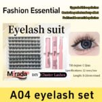 【A04】Fluffy Wispy Dense Cluster Lashes, Full Glam Party Makeup Look Individual Eyelashes, Waterproof Easy DIY Cluster Lash Extensions - Image 9