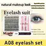 【A08】Anime Style Cluster Lash Set with Ultra Thin Lash Band, Beginner Friendly Manga Individual Eyelashes Kit - Image 9